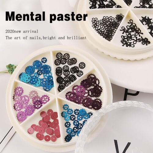 3D Mixed Style Gold Hollow Nail Art Decorations Mix Metal Nail Rivets Snowflake star moon Shiny Charm Manicure Accessories Studs