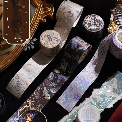 Starry Universe Snow Gold Foil Washi Tape 30mm Wide Japanese Masking Tape For Scrapbook Journal Planner Arts Crafts Tapes
