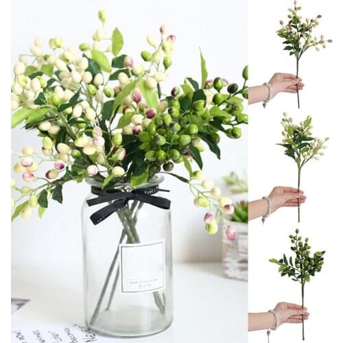 1 Pc Artificial Berry Leaf Twig Garden Flower Arrangement Desktop Home DIY Decor Arrangement Accessories Ornaments High Quality