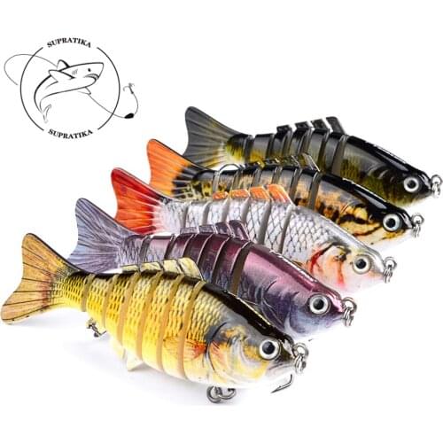 100mm 15.5g Multi Jointed Fishing Lure Wobbler Lifelike 7 Segements Swimbait Crankbait 6# Hooks Bass Artificial Sea Fishing Bait