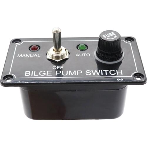 12V Car Marine Boat Bilge Pump Switch Panel ABS 3-Way Toggle Switch with LED Indicator Light Manual-Off-Auto Easy Installation