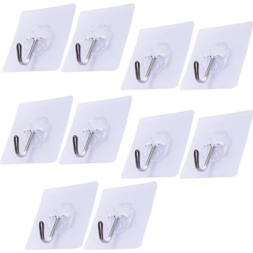 2/4/6/8/10 PCS Seamless Adhesive Hooks Suction Cup Adhesive Wall Vacuum Sucker Heavy Bathroom Transparent Load Rack