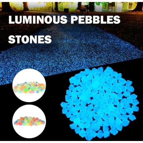 300pcs Luminous Stones Garden Pebbles Glow Stones Rocks for Walkways Garden Path Patio Lawn Garden Yard Fish Tank Decor