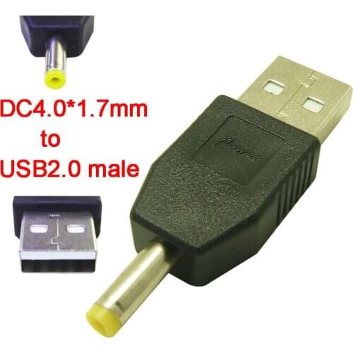 5Pcs free shipping USB to DC 4.0x17mm Plug USB 2.0 A TYPE MALE TO DC 4.0*1.7mm DC power Plug USB adapter DC4017 connector