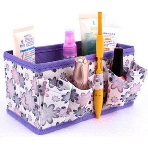 5 Colors Home Office Bathroom Storage Box Desktop Multifunction Folding Makeup Cosmetics Jewelry Storage Cases Stuff Organizer