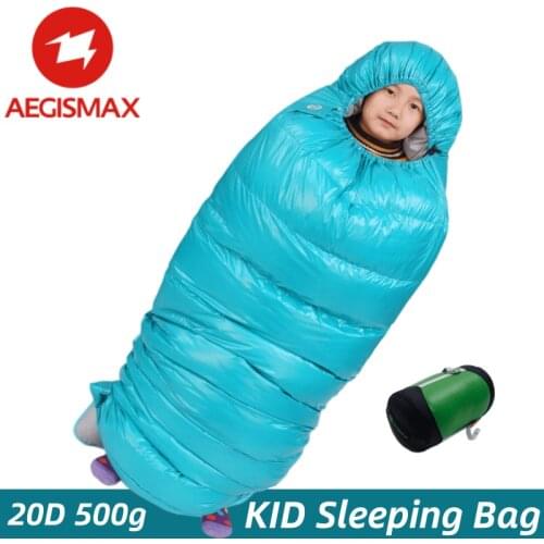 AEGISMAX Child Envelope Sleeping Bag Kids Camping Thicken White Goose Down 95% Filled Warm Home Outdoor Tourist Hiking Outing