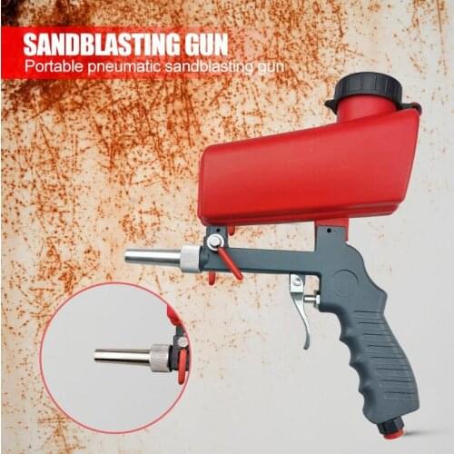 90Psi Mini Aerodynamic Spray Gun Handheld Gravity Pneumatic Sandblaster Gun 700cfm Lightweight Aluminium Home Blasting Device