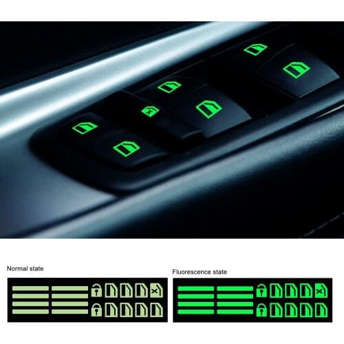 Car Door Window Luminous Button Sticker Auto Lift Window Sticker For Mitsubishi ASX Honda BMW Audi Mazda Toyota VW Car Styling