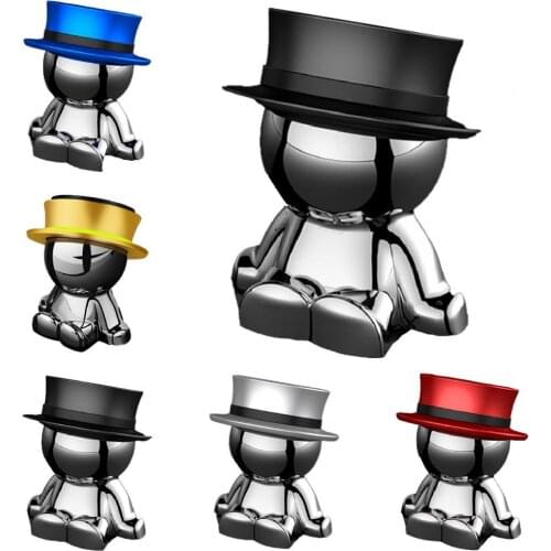 Car Magnetic Phone Holder Cartoon Aluminum Alloy Villain Mini Car Dashboard Phone Mount for Vehicle Decoration Ornament