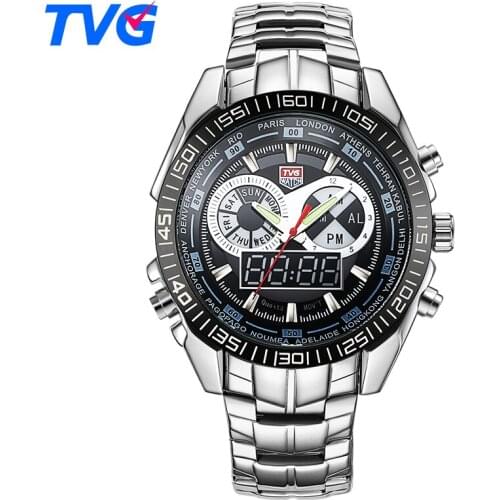 TVG Luxury Brand Watch Men Waterproof Sport Digital LED Watch Military Quartz WristWatches Clock Men Relogio Masculino Xfcs