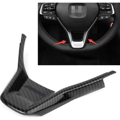 ABS Plastic Car Interior Steering Wheel Frame Cover Trim Carbon Fiber Color Decoration For Honda Accord 2018 2019