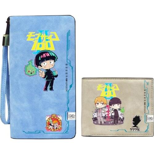 Mob Psycho 100 Anime Long Coin Purse Women Leahter Short Wallet Large Money Bag Cartoon ID Card Holder Mobu Saiko Hyaku Clutch