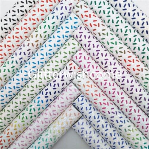 Glitterwishcome 21X29CM A4 Size Sprinkles Printed on Chunky Glitter Leather fabric for Bows, GM913A