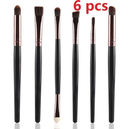 Makeup Brush 6PCS Cosmetic Makeup Brush Lip Makeupbrush Eyeshadow Brush Professional Makeup Brushs Set Black dropshipping Hot