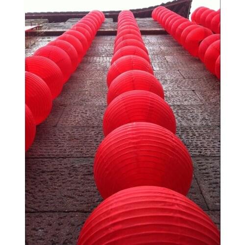 4Pcs/lot Round Silk Lanterns Wedding Birthday Party Decorations Supply Lamp Festive Red Chinese Ball Silk Chinese Lante