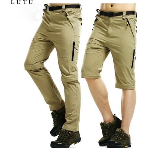 HOT 2020 Outdoor Summer Thin Zipper Pocket cycling Men quick-drying Sport Nylon removable Camping training Pants Men trousers