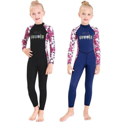 Hot Kids Girls Boys Diving Suit Neoprenes Wetsuit Children For Keep Warm One-piece Long Sleeves UV Protection Swimwear 2020