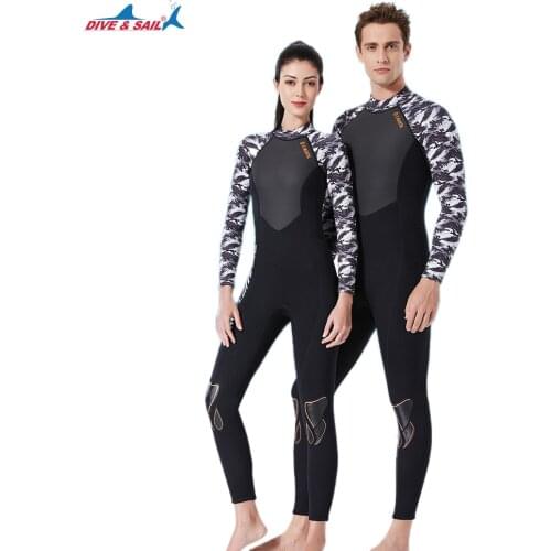3mm Neoprene Diving Wetsuit Men Women Winter Warm Swimsuit Scuba Snorkeling Surf Suit Spearfishing Equipment Waterproof Print