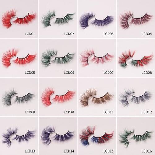 3D Mink Lashes Colorful 25MM Mink Lashes False Eyelashes Long Natural Fake Eyelashes Stage Show Makeup Full Thick 5D Mink Lashes