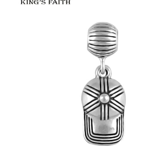 New Fashion 925 Sterling Silver Peaked Cap Pendant Baseball Cap Beads Fit Pandora Bead Charm Bracelets DIY Jewelry SSP108