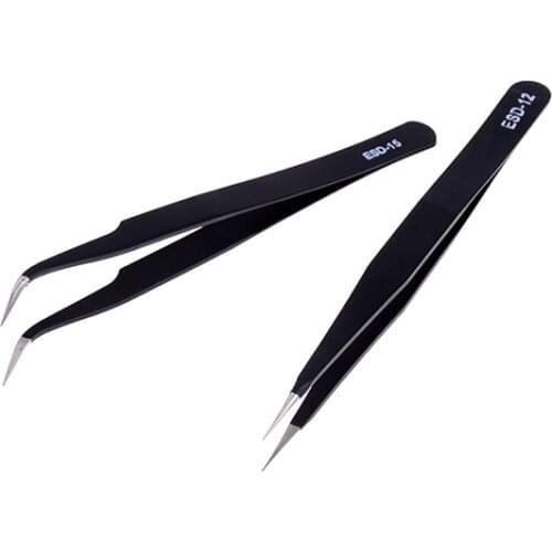 New 2Pcs Stainless Steel Tweezers Sugarcraft Tool For Kicthen Bakeware Decoration Anti-static Elbow And Straight Cake Mold