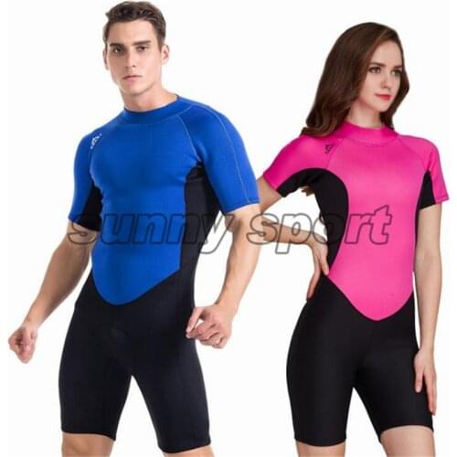 New Siamese short sleeved 2mm diving suit mens womens jellyfish clothing wetsuit snorkeling warm sun protection clothing