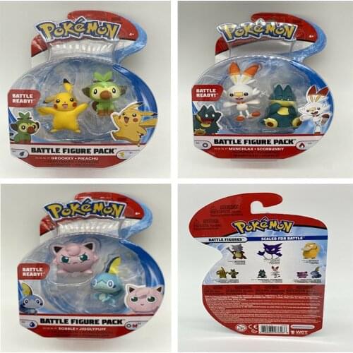 TAKARA TOMY Original Pokemon Sword Grookey Scorbunny Sobble Pokeball Pop-up Elf ball pvc action figure Anime Dolls Kid Gifts