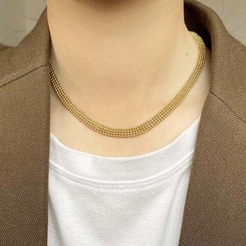 925 Sterling Silver Necklace Plated 24K Gold Snake Bone Necklaces & Pendants for Women Fine Jewelry Collares