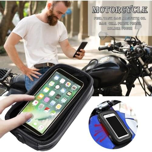 Motorcycle Tank Bags Transparent Waterproof Magnetic Tank Bag Touch Screen Phone GPS Bag Cell Phone Phone Holder Pouch