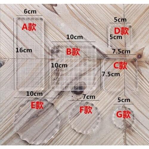 PAPERMANIA Clear Acrylic Stamp Block Rubber Mount Acrylic Clear Block Rubber Stamp Base