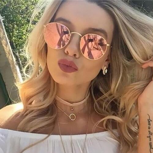 Luxury Round Shades Sunglasses Women Mercury Lens Classic Small Driving Sun Glasses For Men Female Flat Mirror 3447 Modis Oculos
