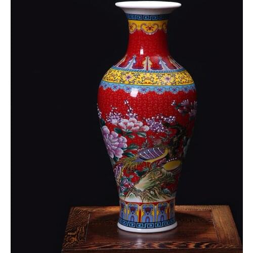 Wedding Decoration Chinese Big Antique Enameled Porcelain Ceramic Vases
