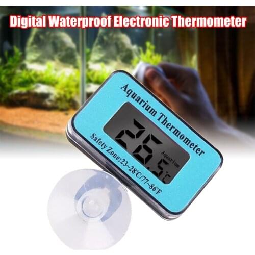 LED Digital Aquarium Thermometer Fish Tank Water Terrarium Temperature With Suction Cup RERI889