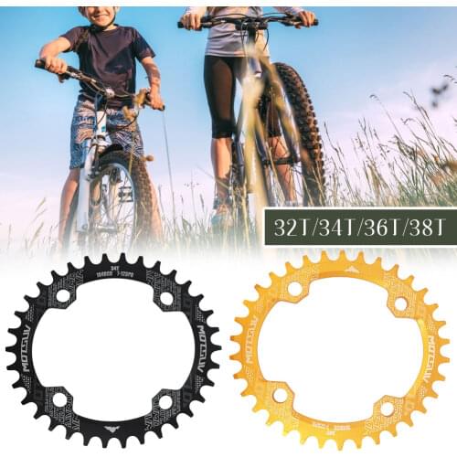 Bicycle Crank 104BCD Round Shape Narrow Wide 32T/34T/36T/38T MTB Chainring Bicycle Chainwheel Bike Circle Crankset Single Plate