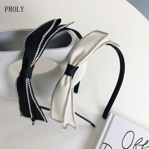 PROLY New Fashion Spring Summer Hairband For Women Classic Black White Headband Elegant Bowknot Hair Accessories Adult