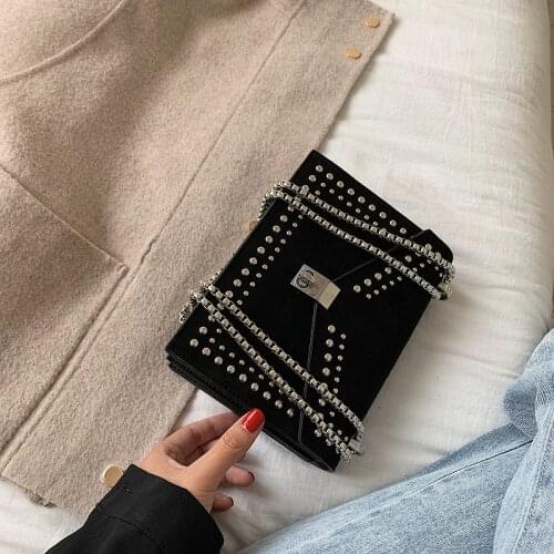 Scrub Leather Brand Designer Shoulder Simple Bags for Women 2021 Chain Rivet Luxury Crossbody Bag Female Fashion Small Handbags