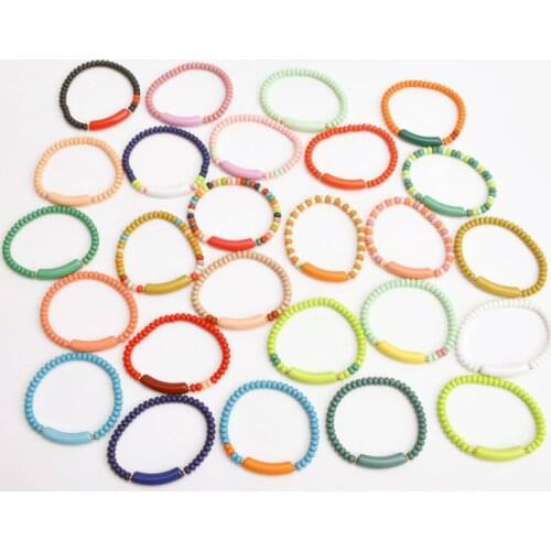 Bohemian Design Color Matchin Acrylic Sweet Charms Friendship Beads Bracelet Gifts For Women Jewelry Accessories Bangle 2021