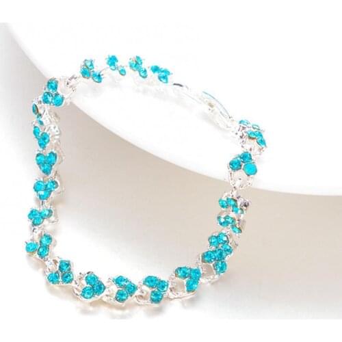 Women Luxury Simple Faux Crystal Shiny Bracelet Bangle Jewelry Accessories Gift