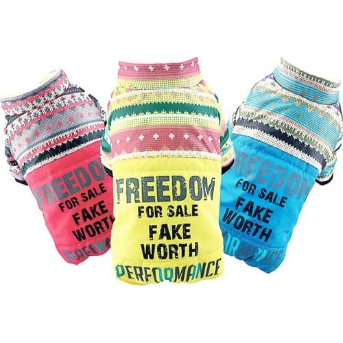 Printing Dog clothes winter 2020 Warm Down Jacket Medium and Small Dog Costume coat Cat Chihuahua dog clothes york Clearance