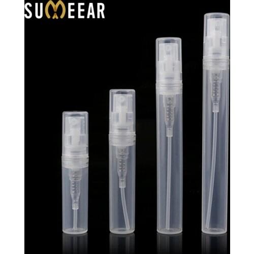 100pcs/lot 2ml 3ml 4ml 5ml Mini Plastic Spray Perfume Bottle Refillable Bayonet Bottles Atomizer Protable Cosmetics Container