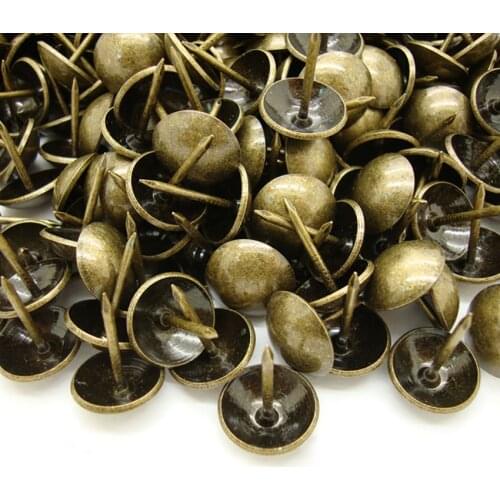 50pcs/lot Thumbtack Wine Case Box Sofa Decorative Tack Stud Pushpin Doornail Hardware Antique Bronze Upholstery Thicken Nail