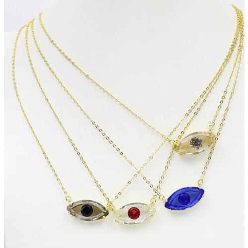 8 Pcs Eyes pendants necklace charm necklace mix colors EYE pendants necklace accessories for women 56005