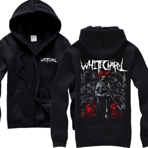 8 styles Cool Horrible Hell Whitechapel Cotton Rock Hoodies brand winter jacket Heavy Metal Sweatshirt zipper fleece sudadera