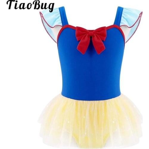 Ballet Dress Gymnastics Leotards for Girls Kids Sleeveless Ballet Dancewear Ballerina Skirted Bowknot Dance Costumes