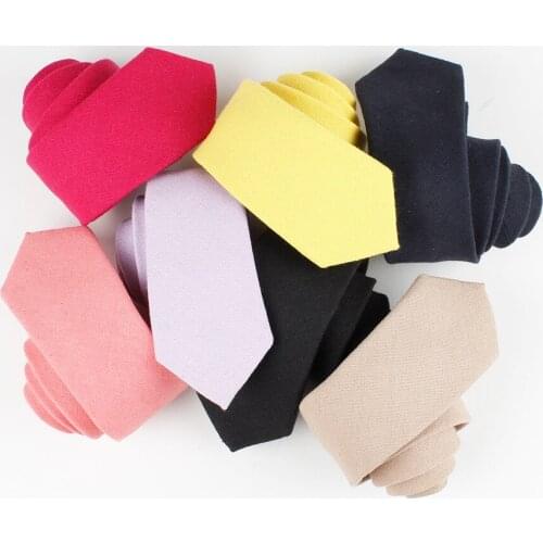 Black Neck Ties For Men Women Casual Suits Solid Tie Gravatas Skinny Mens Neckties For Business Wedding Slim Men Cotton Ties