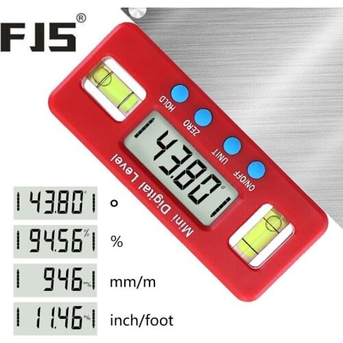 Digital Protractor 4*90 Degree Mini Inclinometer Magnetic Base Angle Finder With Bubbles Electronic Level Box Measuring Tools
