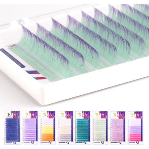 Color Lashes False Individual Eyelash Extension 3D Fake Eye Lash Silk Volumed Eyelashes All Size Beauty Colors Cilias Makeup