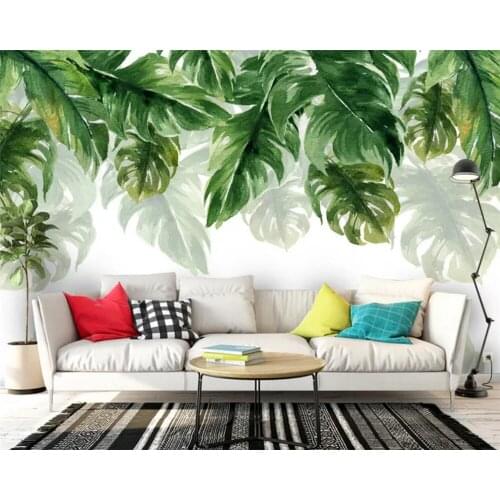 Beibehang Customized eco wallpaper hand drawn Nordic rainforest sofa TV background papel de parede 3d wall papers home decor