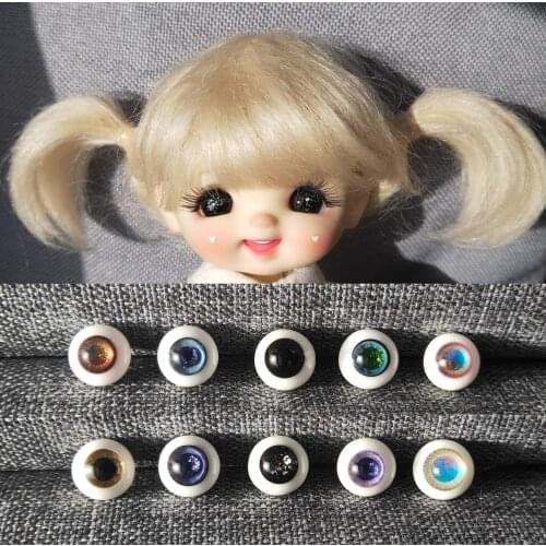STODOLL ob11 doll glass eyes for obitsu11,1/12bjd, clay doll, SD, DD BJD doll eyes 10mm doll accessories with handle
