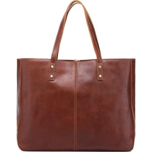 GROJITOO 2020 Large Capacity Crazy Horse Leather Women Handbags Female Shoulder Bag Genuine Cowhide Leather Vintage bag